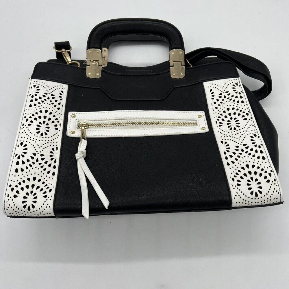 Under One Sky Womens Purse Handbag Black White Pockets